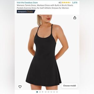 NWOT Tennis Dress, Workout Dress with Built-in Bra, Shorts Pockets. Size M